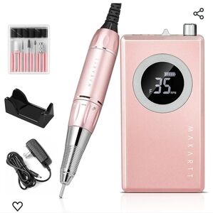 Makartt Rechargeable Nail Drill Electric Nail File PINK Stephanee Professional